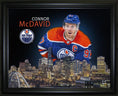 Charger l'image dans la visionneuse de la galerie, Connor McDavid 16x20 Framed Skyline Print Edmonton Oilers