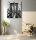 Charger l'image dans la visionneuse de la galerie, Brooklyn Bridge in Black & White-Skyline Wall art