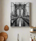 Charger l'image dans la visionneuse de la galerie, Brooklyn Bridge in Black & White-Skyline Wall art