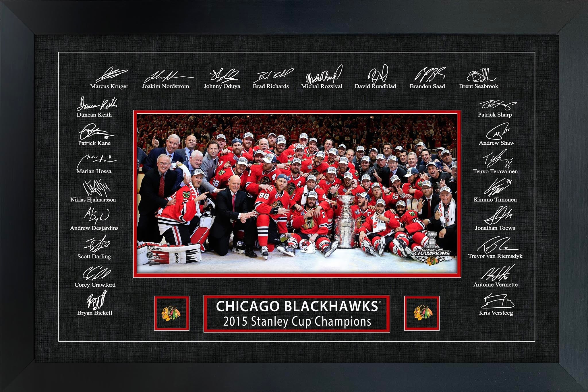 Chicago Blackhawks 2015 Stanley Cup Replica Signature Frame