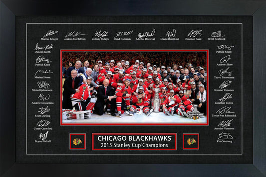 Chicago Blackhawks 2015 Stanley Cup Replica Signature Frame