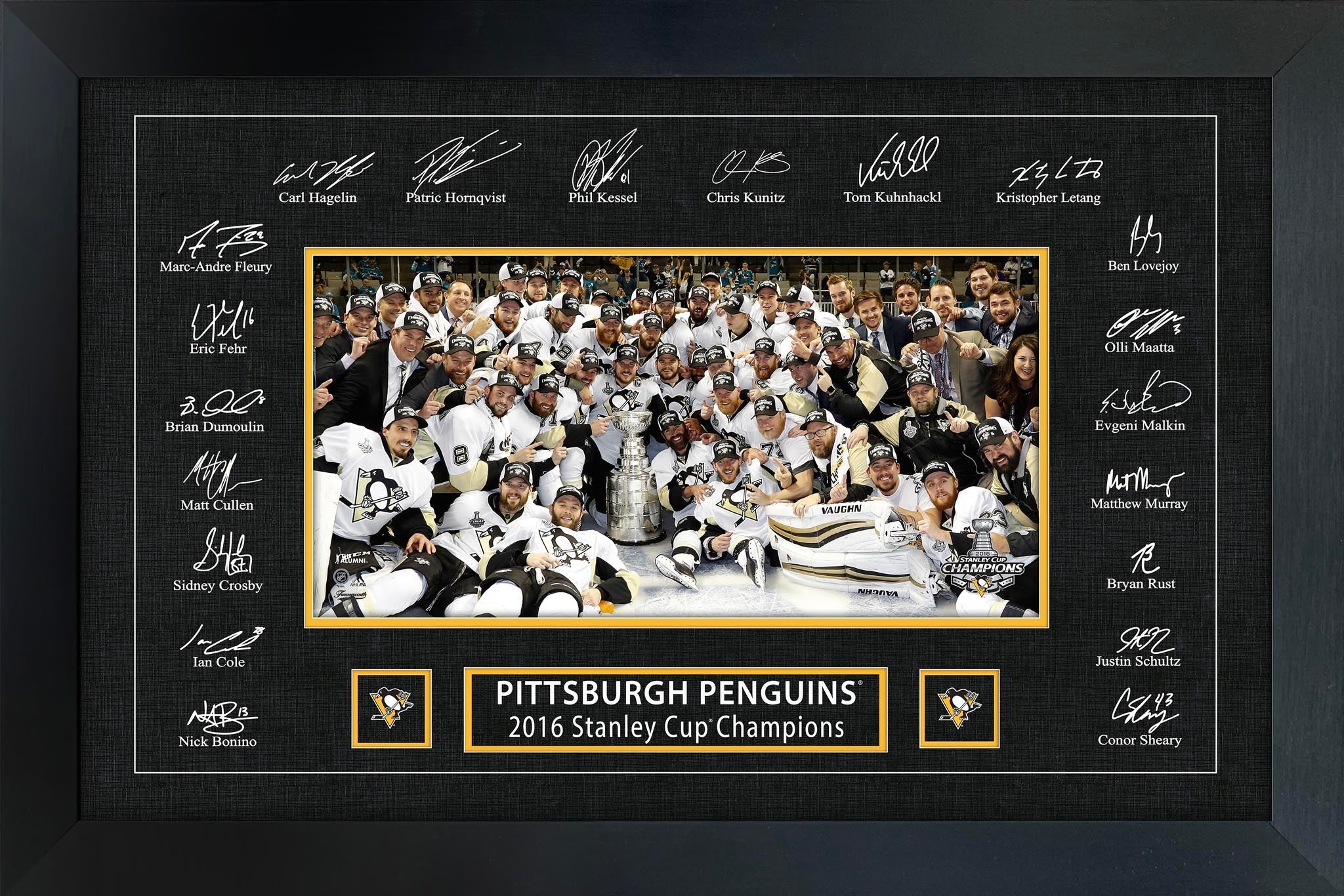 Pittsburgh Penguins 2016 Stanley Cup Replica Signature Frame