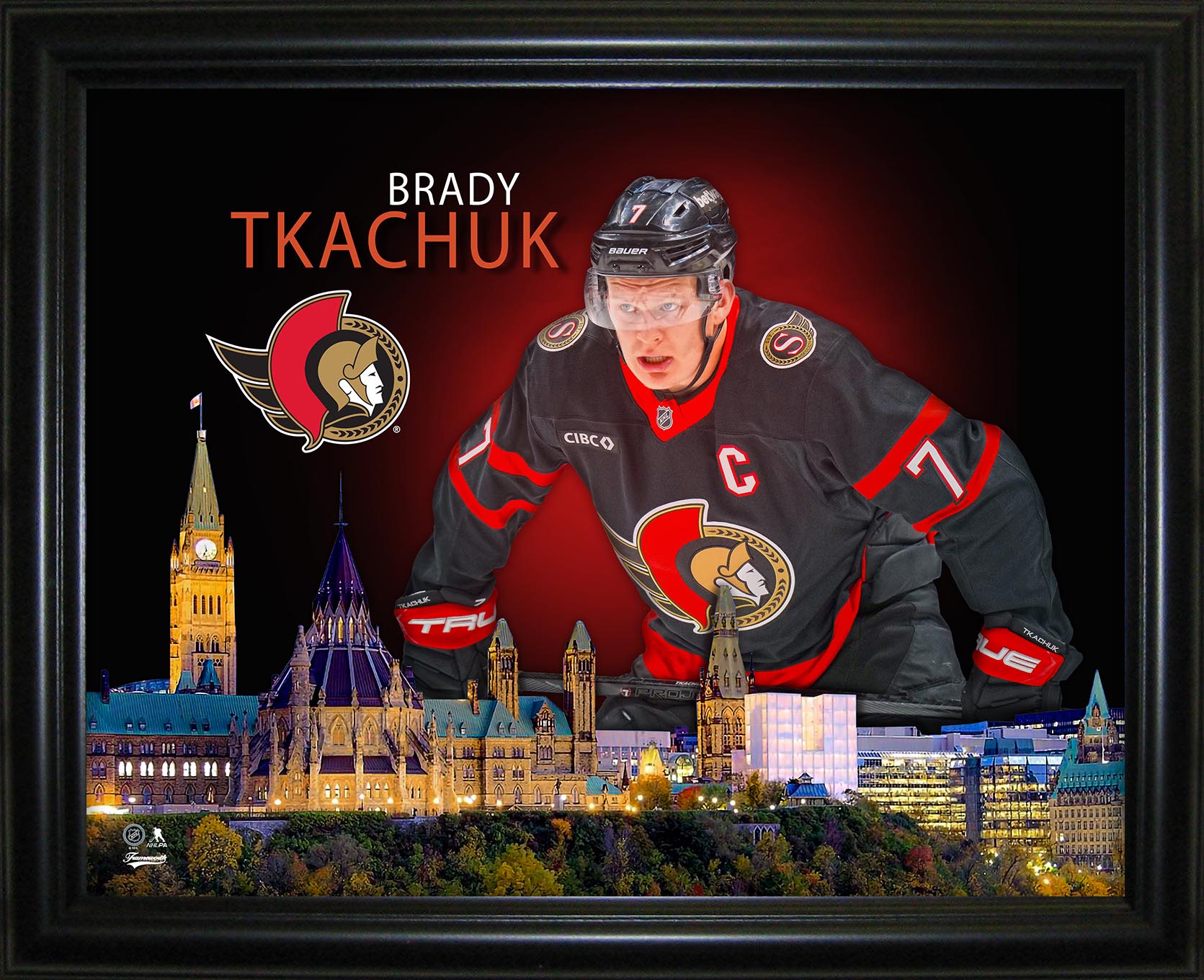 Brady Tkachuk 16x20 Framed Skyline Print Ottawa Senators