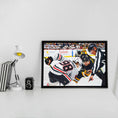 Charger l'image dans la visionneuse de la galerie, Connor Bedard 20x29 Framed Canvas Blackhawks vs Crosby
