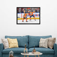 Charger l'image dans la visionneuse de la galerie, Leon Draisaitl and Connor McDavid 20x29 Framed Canvas Oilers Celebration-H
