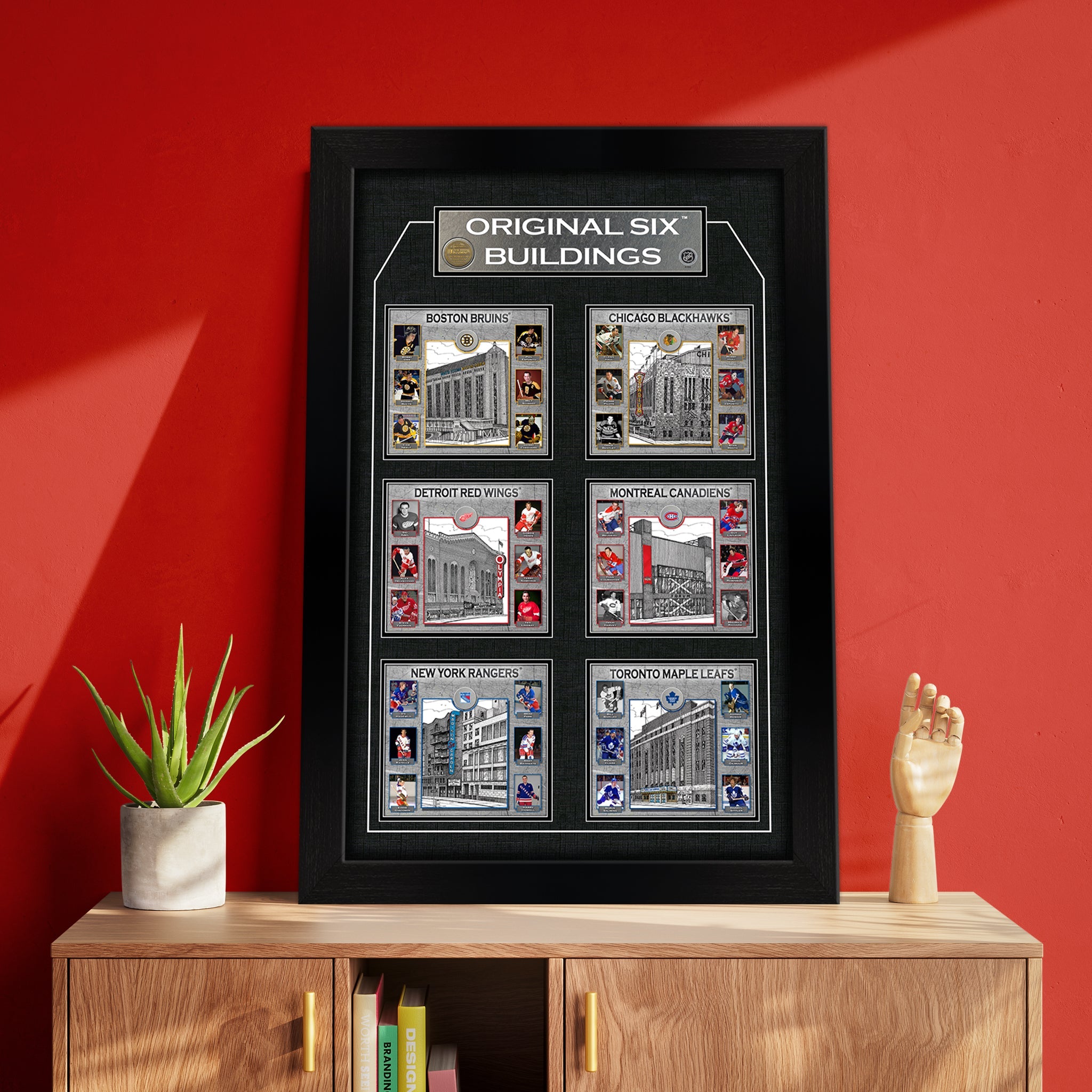 Original Six Framed Player Collage Vertical
