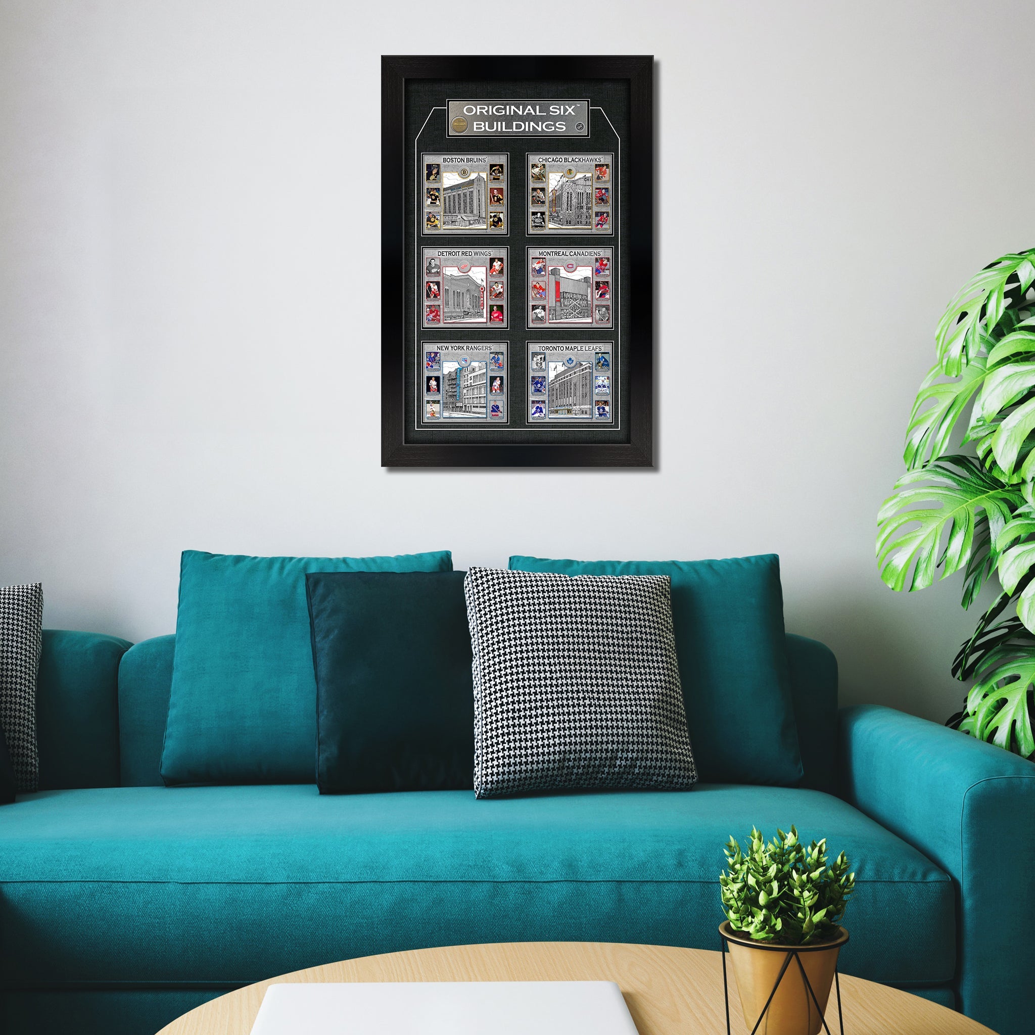 Original Six Framed Player Collage Vertical