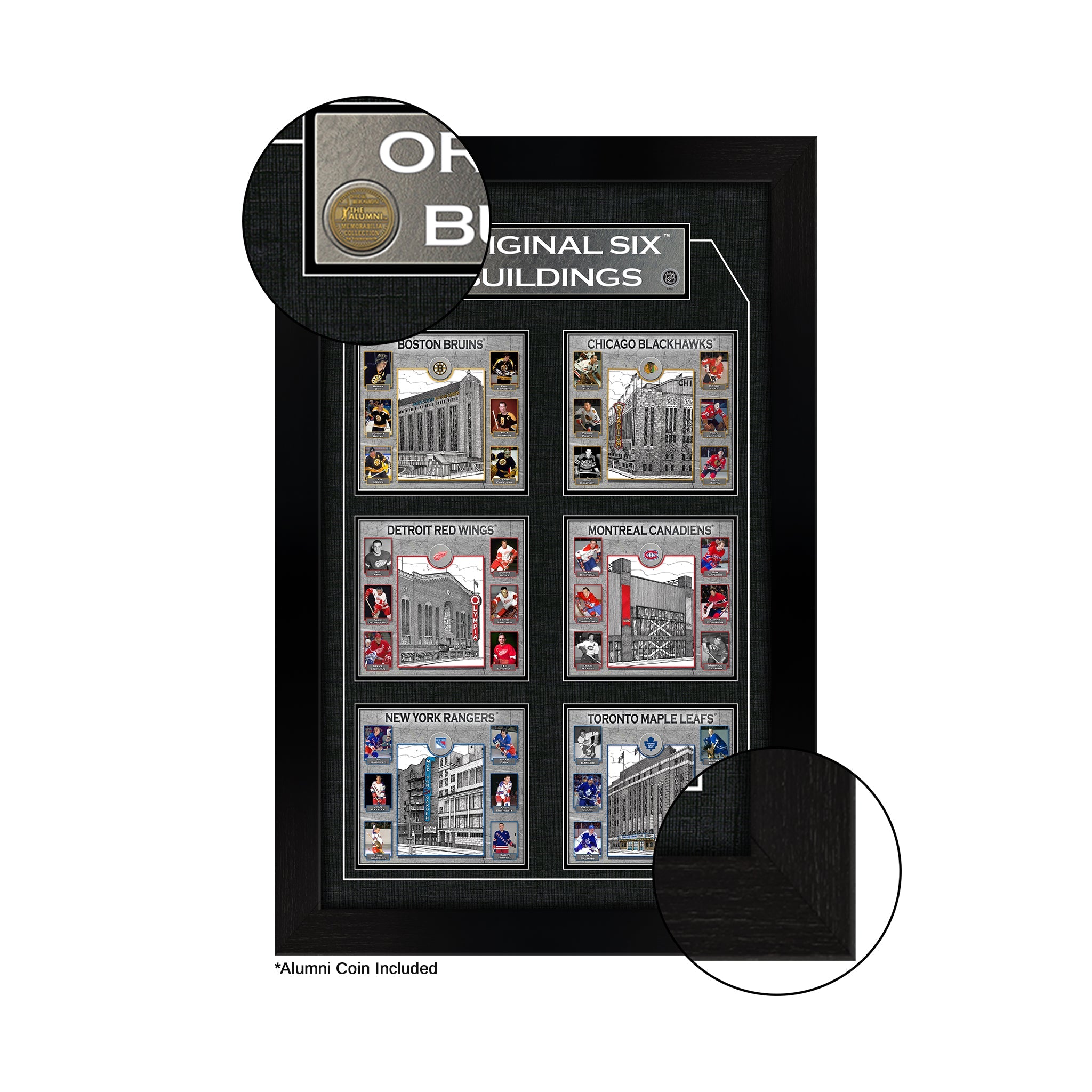 Original Six Framed Player Collage Vertical