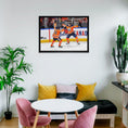 Charger l'image dans la visionneuse de la galerie, Leon Draisaitl and Connor McDavid 20x29 Framed Canvas Oilers Celebration-H
