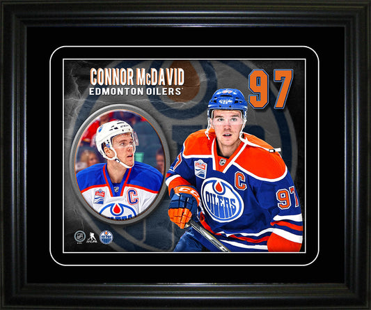 Connor McDavid Edmonton Oilers Captain Portrait Frame