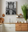Charger l'image dans la visionneuse de la galerie, Brooklyn Bridge in Black & White-Skyline Wall art
