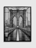 Charger l'image dans la visionneuse de la galerie, Brooklyn Bridge in Black & White-Skyline Wall art
