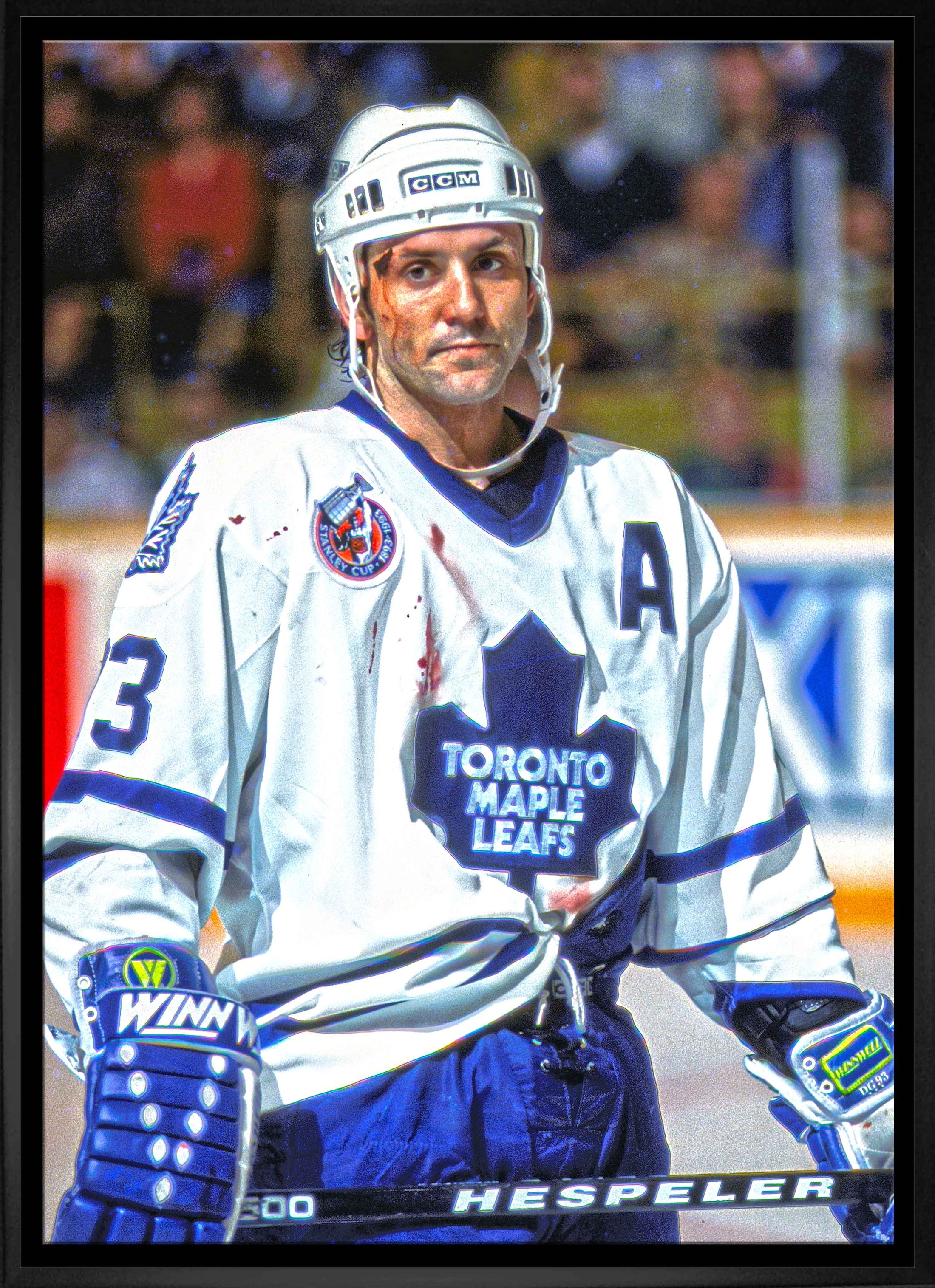 Doug Gilmour Toronto Maple Leafs Framed Canvas Bloody Warrior Canvas