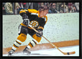 Charger l'image dans la visionneuse de la galerie, Bobby Orr Boston Bruins Framed 20x29 Skating Black Jersey Canvas
