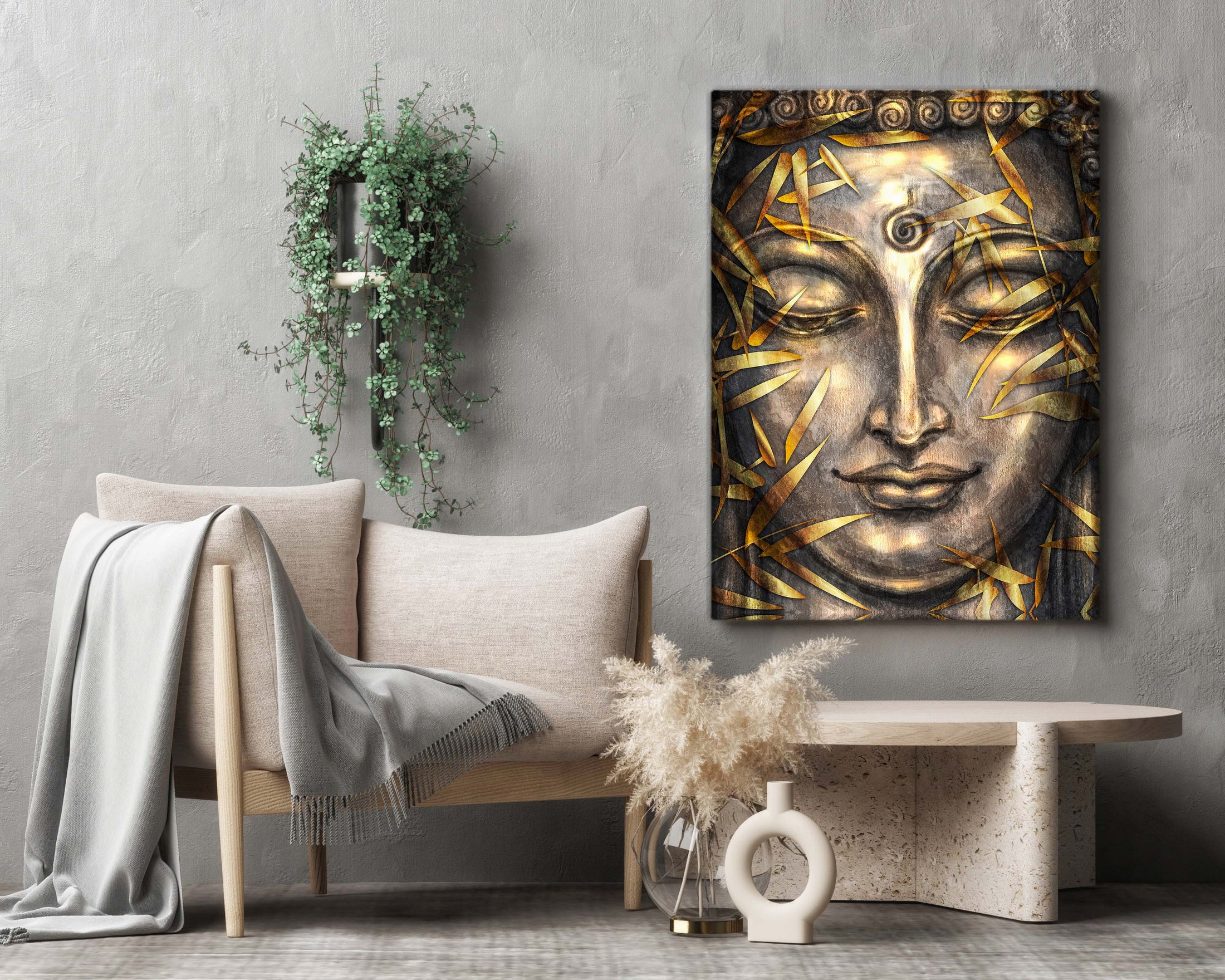 Wall Art -Canvas Pint Gold Buddha- Artwork