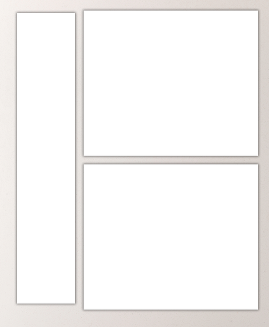 Signature Strip – 3-Piece include 4×20" horizontal canvas and two 12×10" accent prints