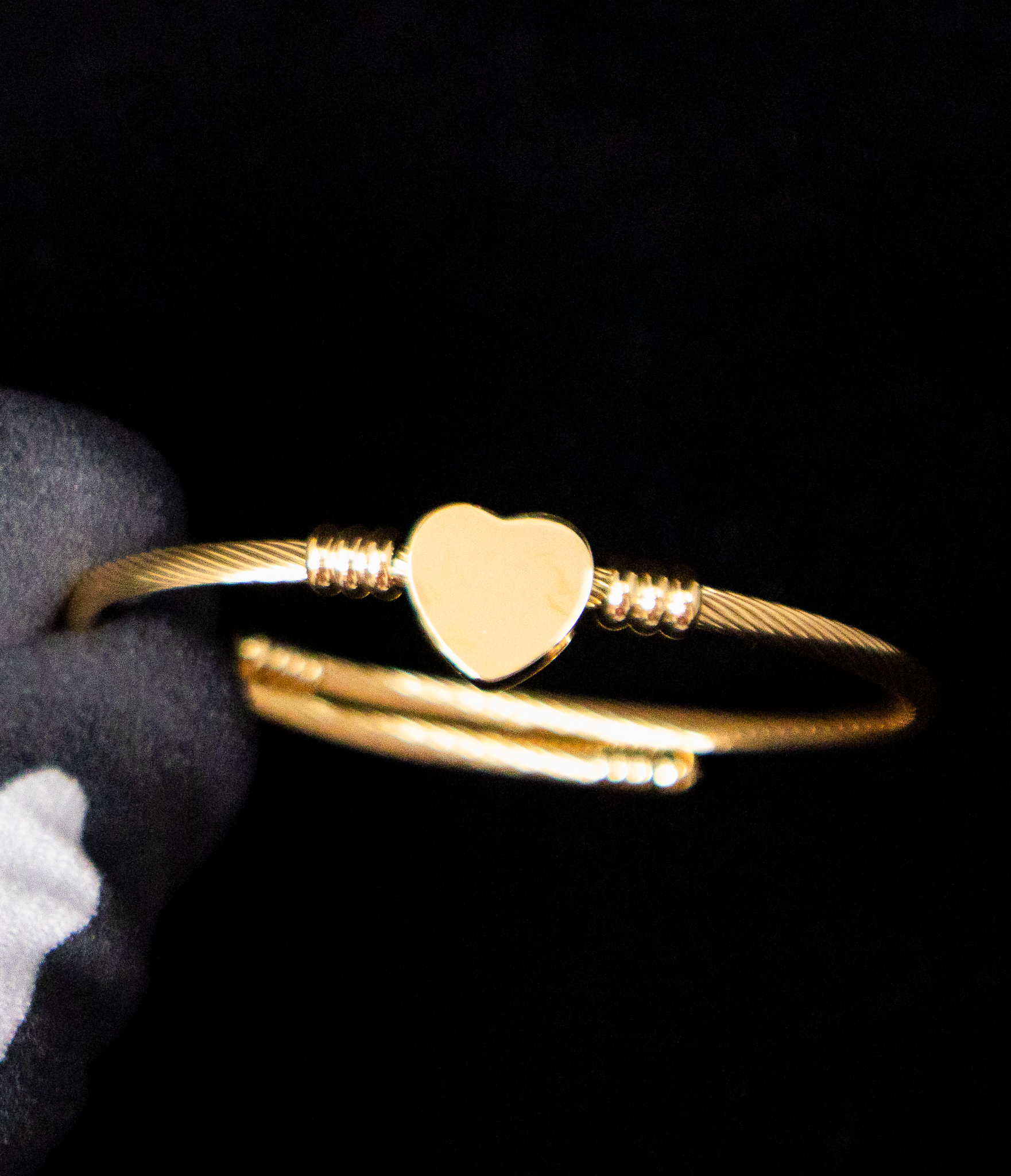 Bracelet cable avec coeur