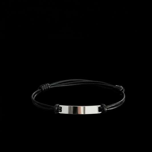 Bracelet barre sur cordon tressé