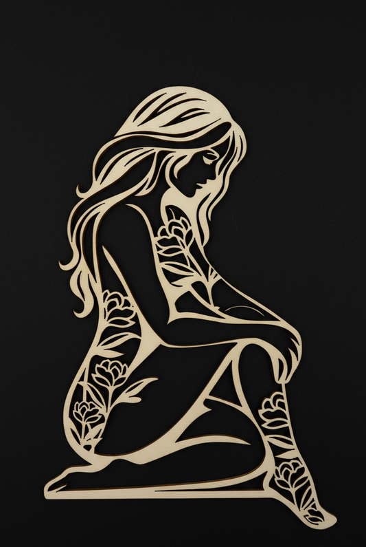 Décoration murale - Femme en bois