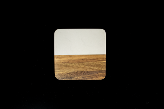 Sous-verre en acacia/marbre personnalisé