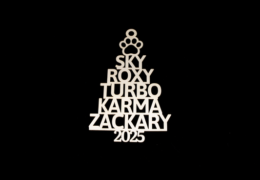 Ornements de Noël - noms en forme de sapin