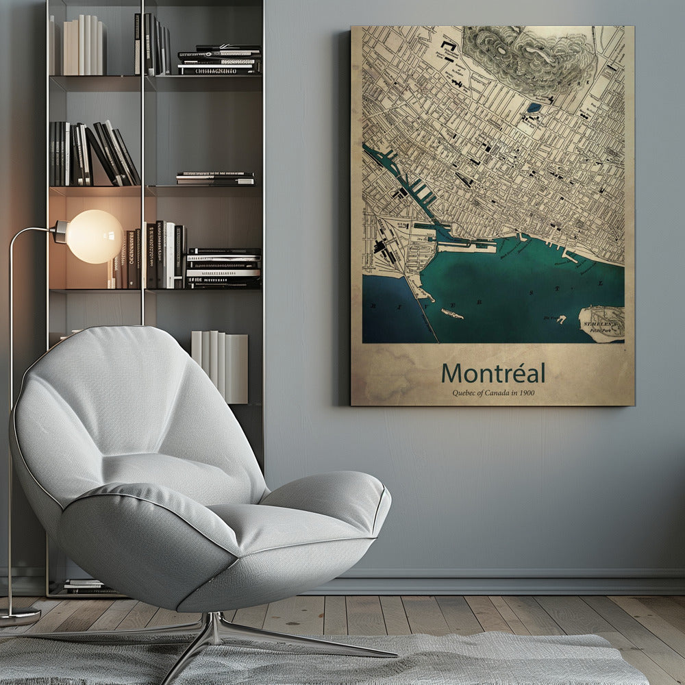 Wall art Montreal map